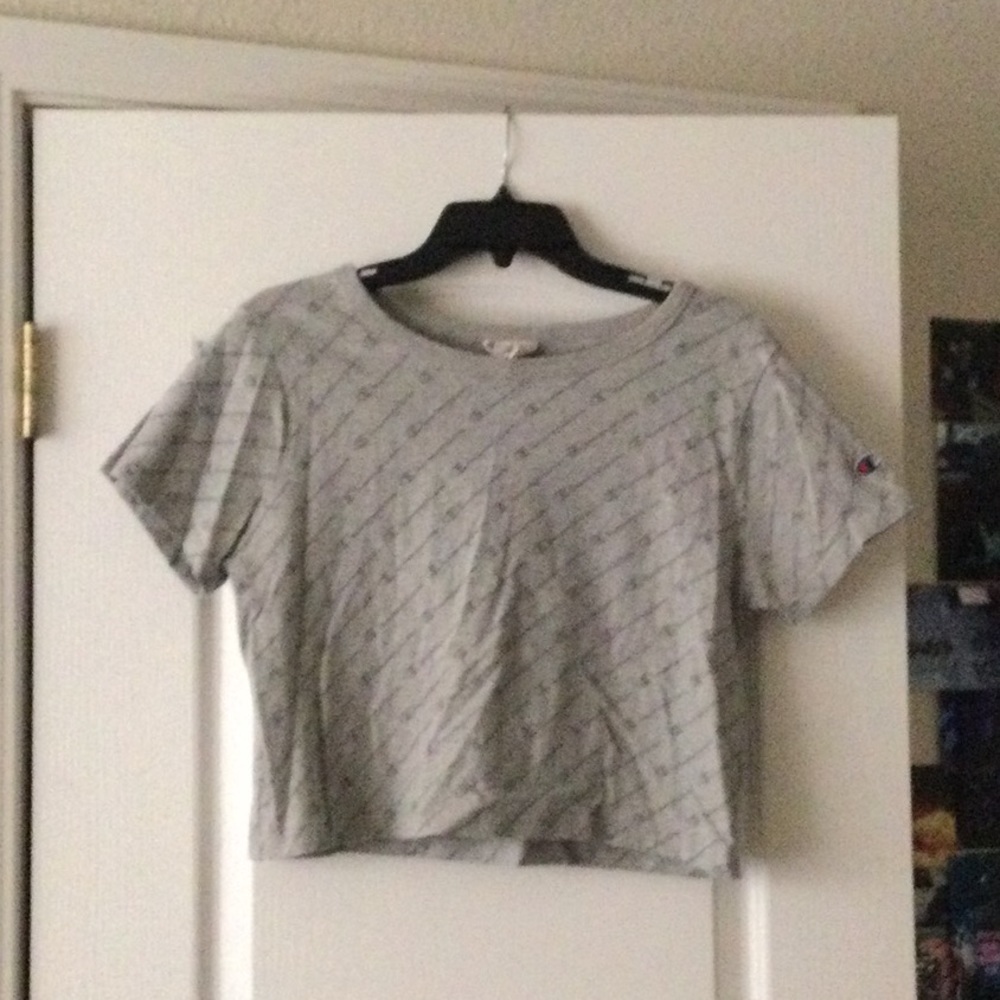 Gray champion crop top